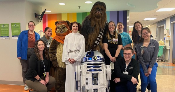 Star Wars fan group, 501st legion, supports community events and Sodexo has partnered with them to come to LVHN in celebration on Star Wars Day “May the 4th be with you”.